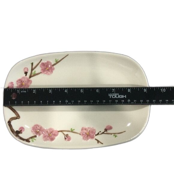 Vintage Metlox Pottery Poppytrail Peach Blossom Serving Dish 9in x 6in - Picture 4 of 5